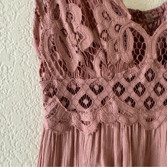 Free People FP One "Adella" Slip Mini Dress Crochet Tiered Ballet - Picture 8 of 10